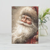 Kerstman Nostalgische Kerst Platte Stijl Kaart (Staand voorkant)