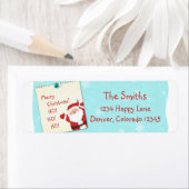 Kerstman Nota Kerstmis Terugkeeradres Etiket (Insitu)