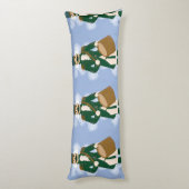 Kerstman Notenkraker Blauwe Vorst Lichaamskussen (Achterkant (Verticaal))