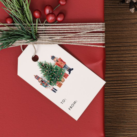 Kerstman Notenkraker Cadeaulabel