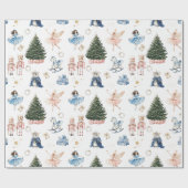 Kerstman Notenkraker Cadeaupapier (Vlak)