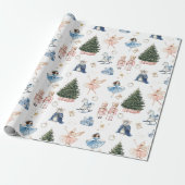 Kerstman Notenkraker Cadeaupapier (Uitgerold)