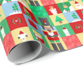 Kerstman-notenkraker Inpakpapier (Rol Hoek)