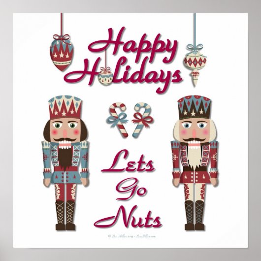 Kerstman Notenkraker Laten we Noten Poster (Voorkant)