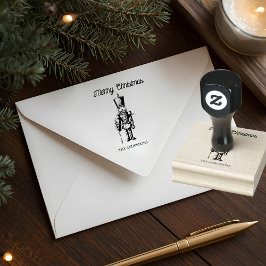 Kerstman Notenkraker Prettig Kerstfeest Rubberstempel