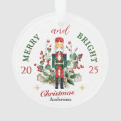 Kerstman Notenkraker Soldaat Merry & Bright Ornament (achterkant)