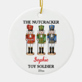 Kerstman Notenkraker Soldaat Naam Kerstmis Keramisch Ornament (Voorkant)