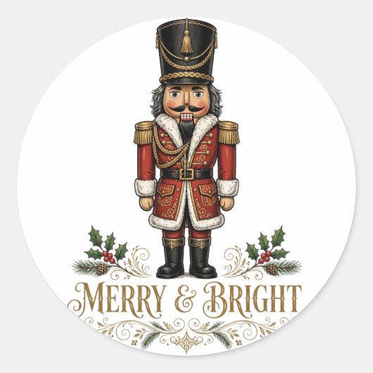 Kerstman Notenkraker Sticker (Voorkant)