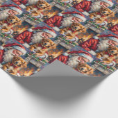 Kerstman Nova Scotia Duck Tolling Retriever Cadeaupapier (Hoek)