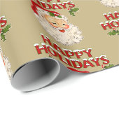 Kerstman Nr 2 Prettige Feestdagen Cadeaupapier (Rol Hoek)
