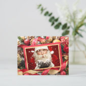 Kerstman of UW FOTO aangepaste kerstkaart Feestdagenkaart (Staand voorkant)