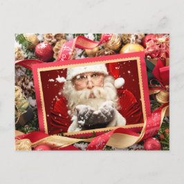 Kerstman of UW FOTO aangepaste kerstkaart Feestdagenkaart