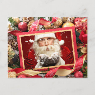 Kerstman of UW FOTO aangepaste kerstkaart Feestdagenkaart