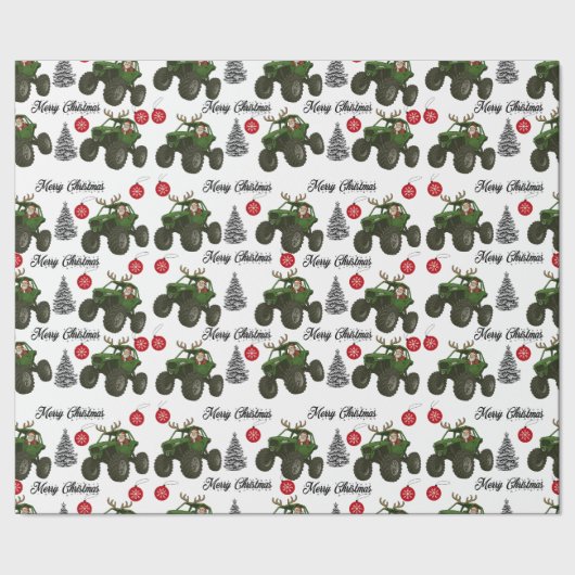 Kerstman Off-Road Inpakpapier (Zoom)
