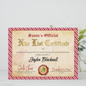Kerstman Officieel Netjes Lijst Certificaat Feestdagenkaart (Staand voorkant)