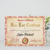 Kerstman Officieel Netjes Lijst Certificaat Feestdagenkaart (Staand voorkant)