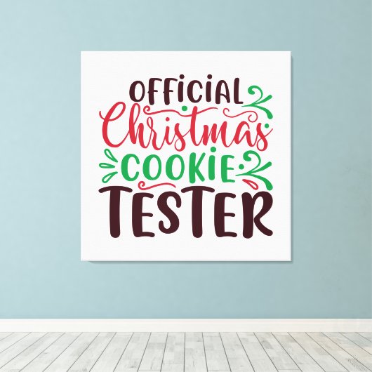 Kerstman, officiële kooktester canvas afdruk (Insitu (Houten vloer))