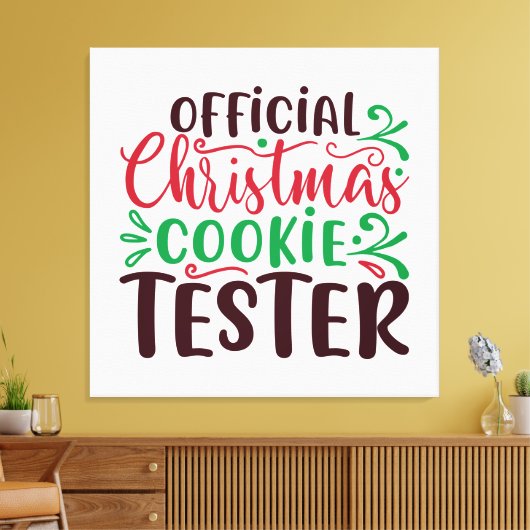 Kerstman, officiële kooktester canvas afdruk (Insitu (Woonkamer))