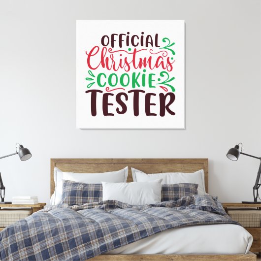Kerstman, officiële kooktester canvas afdruk (Insitu (Slaapkamer))