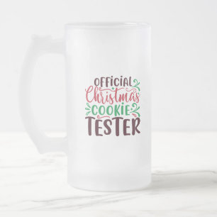 Kerstman, officiële kooktester matglas bierpul