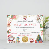 Kerstman Officiële Nice List Certificaat (Staand voorkant)
