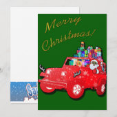 Kerstman Offroad Prettig Kerstfeest! Feestdagenkaart (Voorkant / Achterkant)
