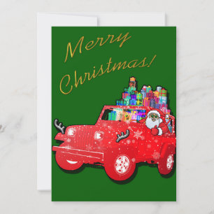 Kerstman Offroad Prettig Kerstfeest! Feestdagenkaart