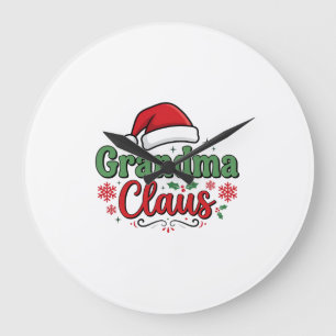 Kerstman Oma Claus Hoed Grote Klok