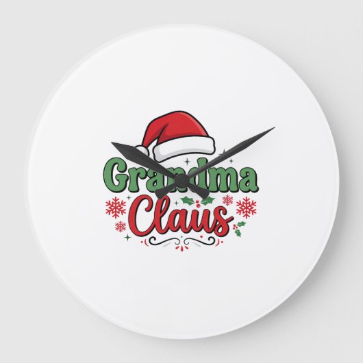Kerstman Oma Claus Hoed Grote Klok (Voorkant)