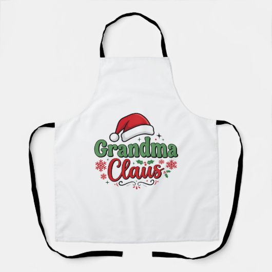 Kerstman Oma Claus Hoed Schort (Voorkant)