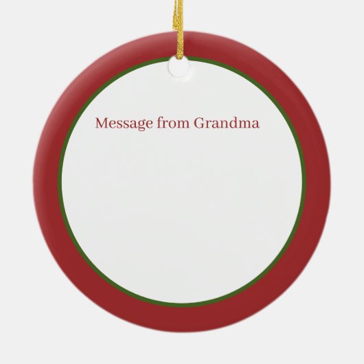 Kerstman Oma's helper voegt naambericht toe Keramisch Ornament (Achterkant)