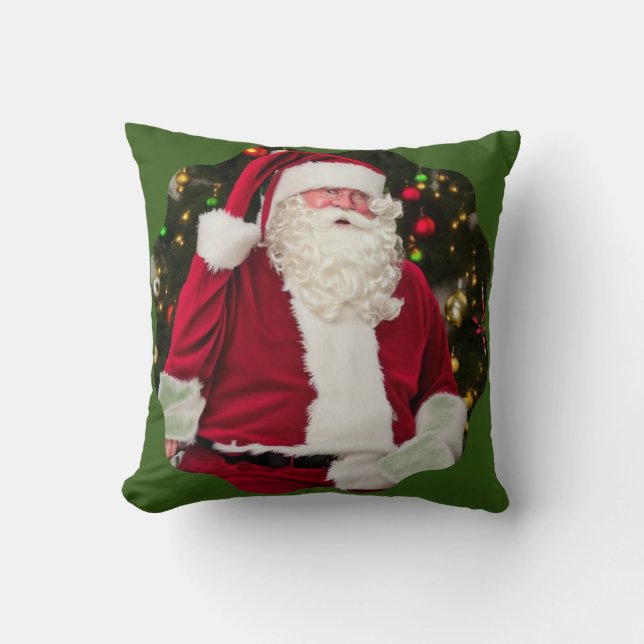  Kerstman onder de boom. Kussen (Voorkant)