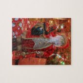 Kerstman onder een kerstboom legpuzzel (Horizontaal)