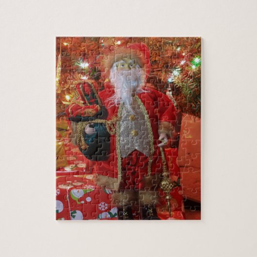 Kerstman onder een kerstboom legpuzzel (Verticaal)