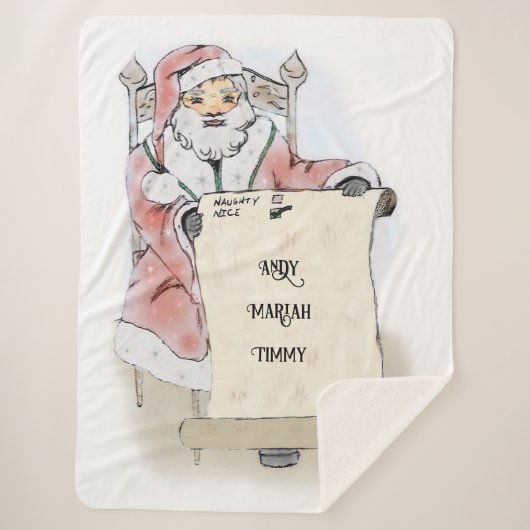 Kerstman Ondeugend Leuke Lijst Deken (Voorkant)
