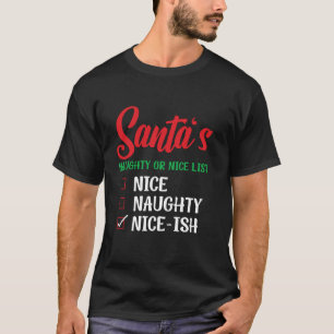 Kerstman ondeugend of mooi lijstje mooi vis kerst t-shirt