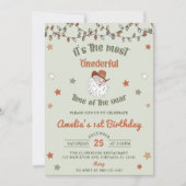 Kerstman Onederful Kerstmis Eerste Verjaardag Kaart (Voorkant)