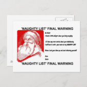 Kerstman - Ongehoorzame Lijst - Definitieve Feestdagenkaart (Voorkant / Achterkant)