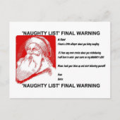 Kerstman - Ongehoorzame Lijst - Definitieve Feestdagenkaart (Voorkant)