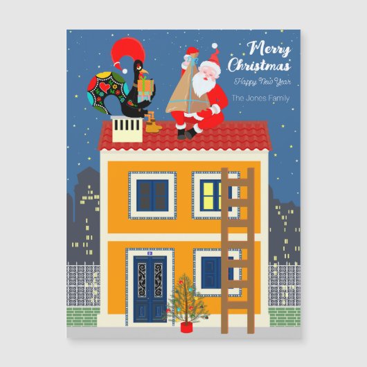 Kerstman ontmoet de Portugese Haan (Voorkant)