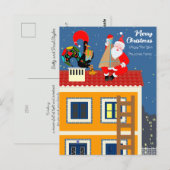 Kerstman ontmoet de Portugese Haan Briefkaart (Voorkant / Achterkant)