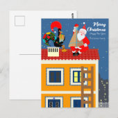 Kerstman ontmoet de Portugese Haan Briefkaart (Voorkant / Achterkant)