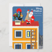 Kerstman ontmoet de Portugese Haan Kaart (Voorkant)