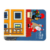 Kerstman ontmoet de Portugese Haan Magneet (Horizontaal)