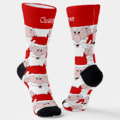 Kerstman Ontwerp Kerstmis Sokken (Gebogen)