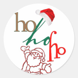 Kerstman ontwerp met Ho-Ho-Ho Ronde Sticker