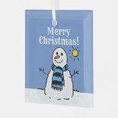 Kerstman-ontwerp met Prettig Kerstfeest Glas Ornament (Voorkant links)