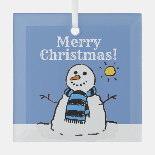 Kerstman-ontwerp met Prettig Kerstfeest Glas Ornament (Voorkant)