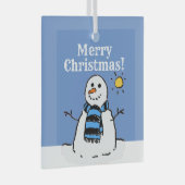 Kerstman-ontwerp met Prettig Kerstfeest Glas Ornament (Voorkant Rechts)