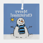 Kerstman-ontwerp met Prettig Kerstfeest Glas Ornament (Achterkant)
